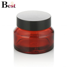 cosmetic packaging 15g red oblique shoulder glass cream jar container